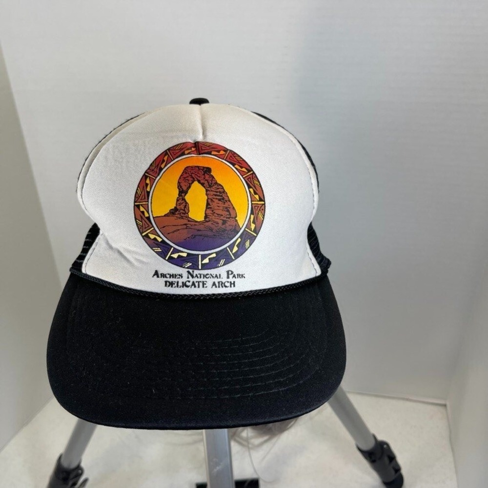 Arches National Park Hat Cap Snapback White Black Mesh Trucker Utah Men